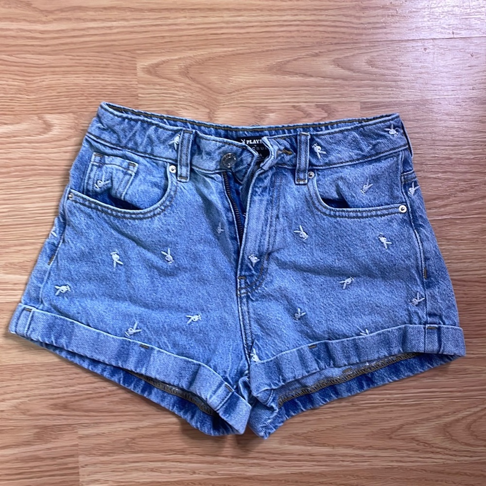 Playboy by PacSun Blue Jean Shorts